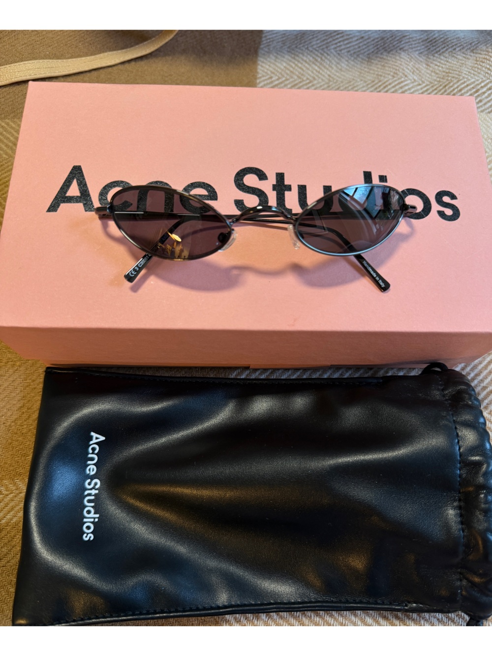 Authentic New Acne Studios Black Metal Sunglasses